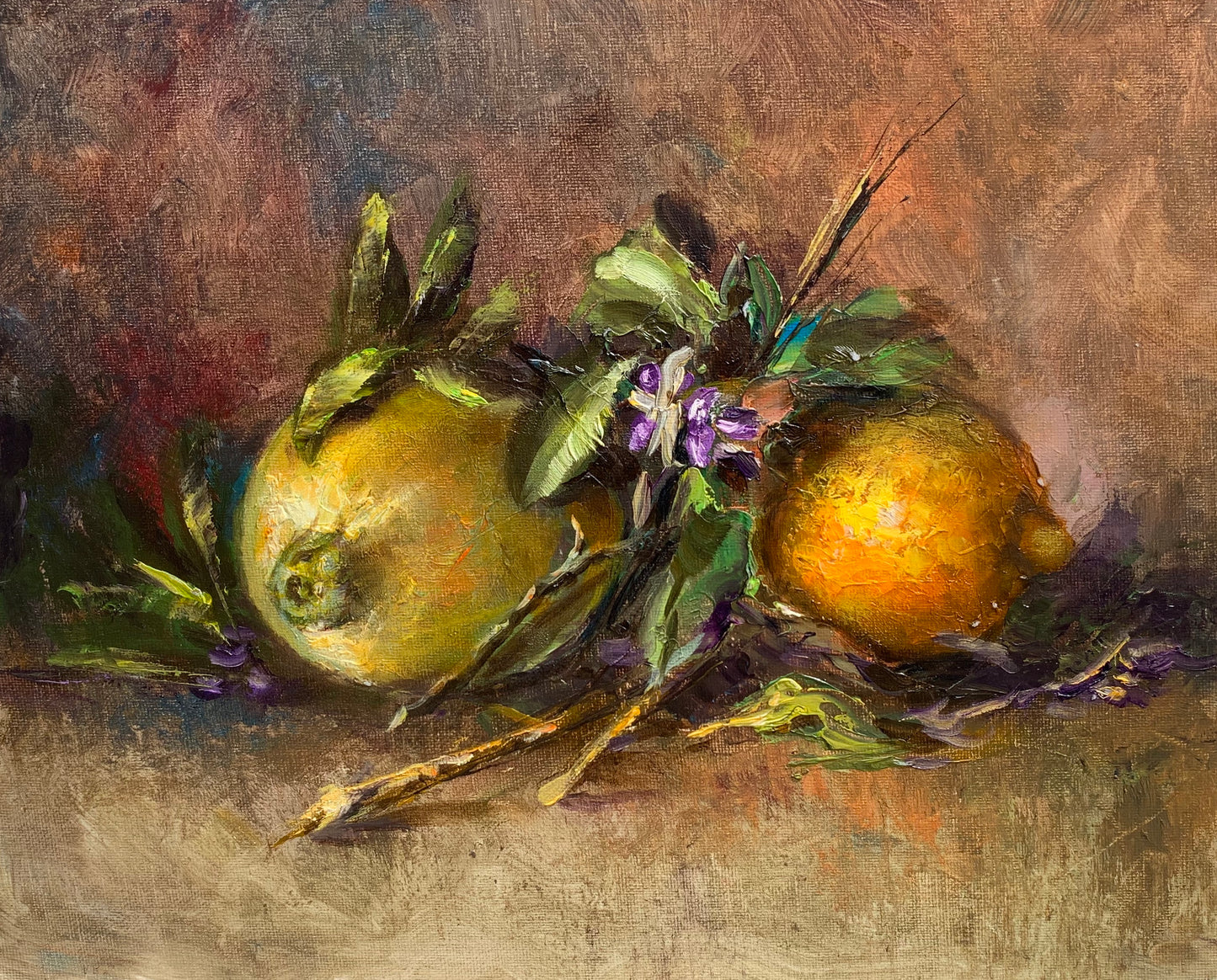 Still Life with Lemons and Lemon Blossom | 14"x11"