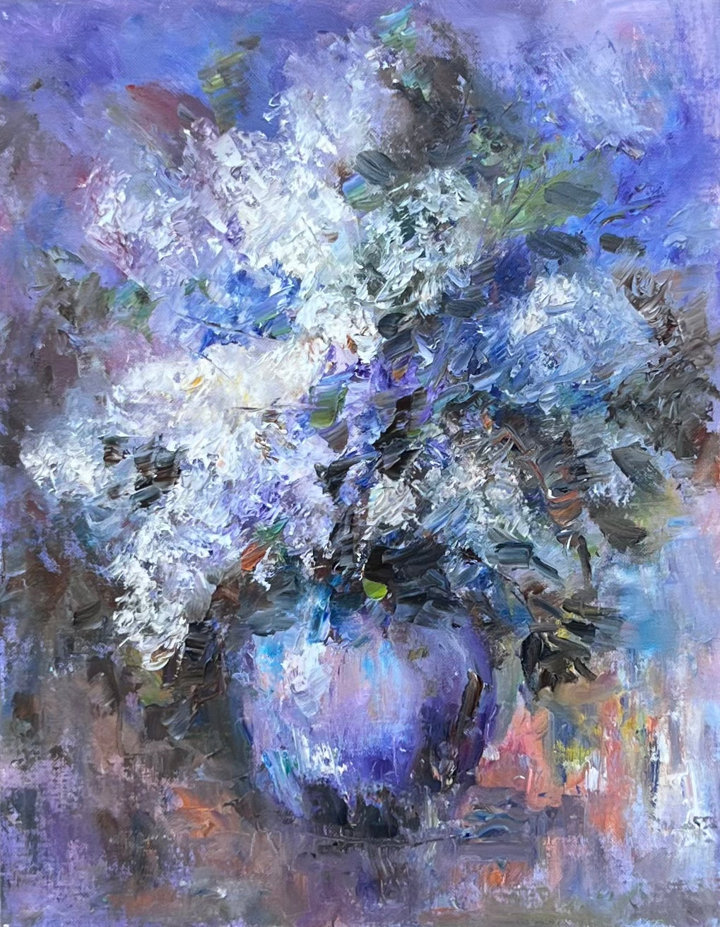 Lilacs in a Purple Vase | 14”x18”