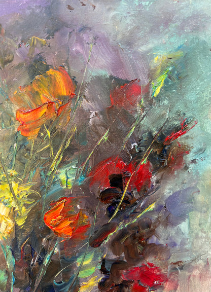 Red and Yellow Flowers | 14”x18”