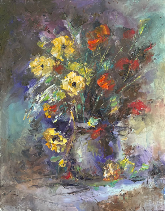 Red and Yellow Flowers | 14”x18”