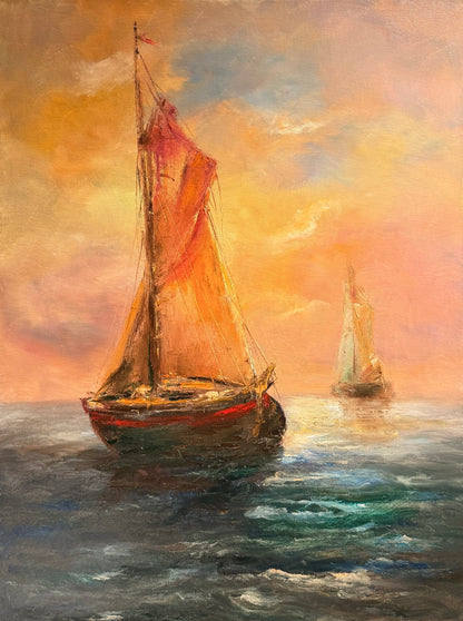 Two Ships Under the Sunset | 24”x36”