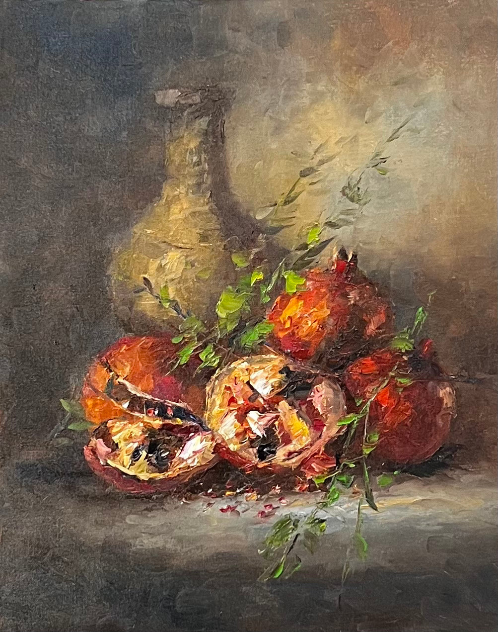 Pomegranates and a Clay Vase | 18”x24”